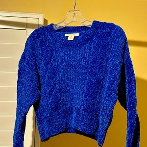 Luv Lane M Blue cable knit sweater